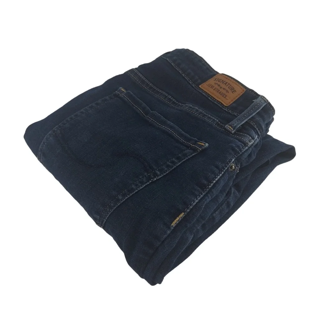 Signature by Levi Strauss Mid Rise Slim Jeans Women 10M W30 L30 Dark Wash Indigo